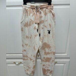 Missguided Playboy Bunny Tye Dye Cream Oversized Joggers New With Tags Size 2